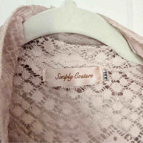 Women’s Cardigan Lace Pink Embroidered Boho Size XXL - Picture 6 of 12